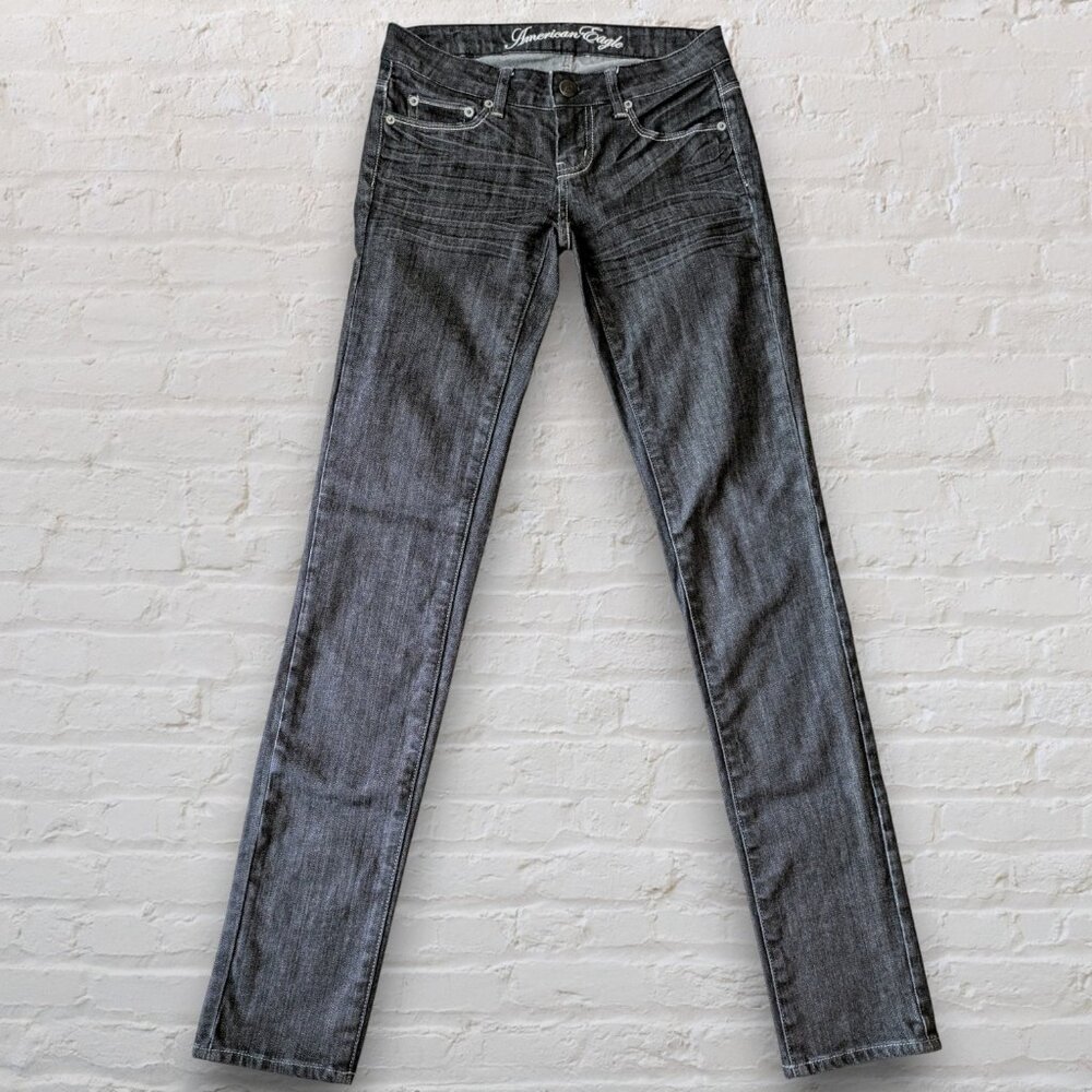 Like New American Eagle Outfitters Black Jeans, Size 0